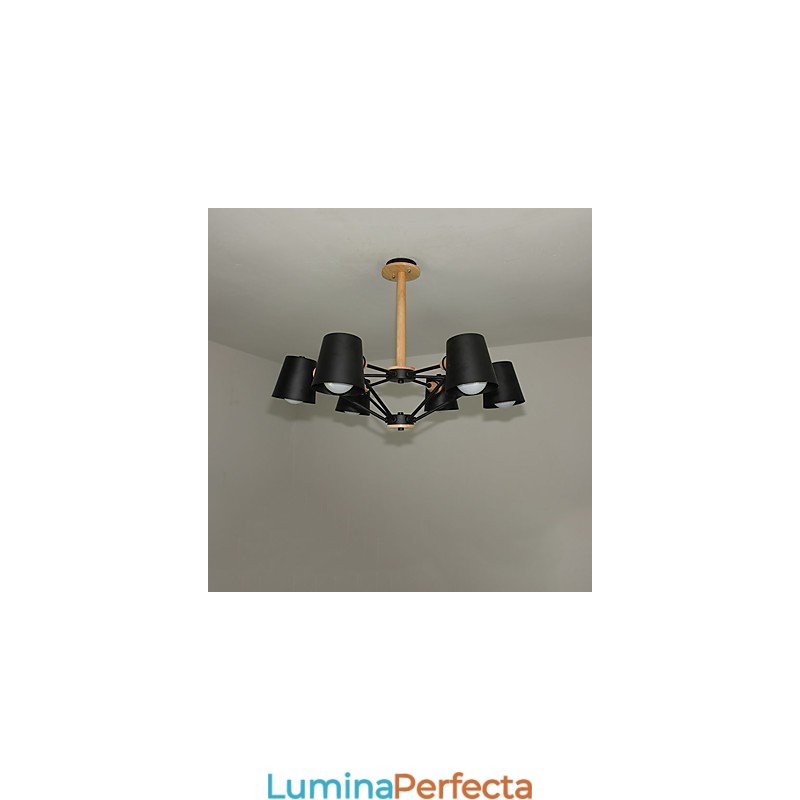 Mai multe culori din lemn de macaron pictură vintage caracteristică candelabru din metal