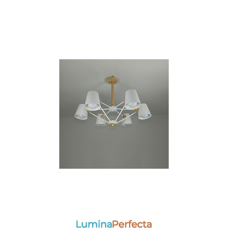 Mai multe culori din lemn de macaron pictură vintage caracteristică candelabru din metal