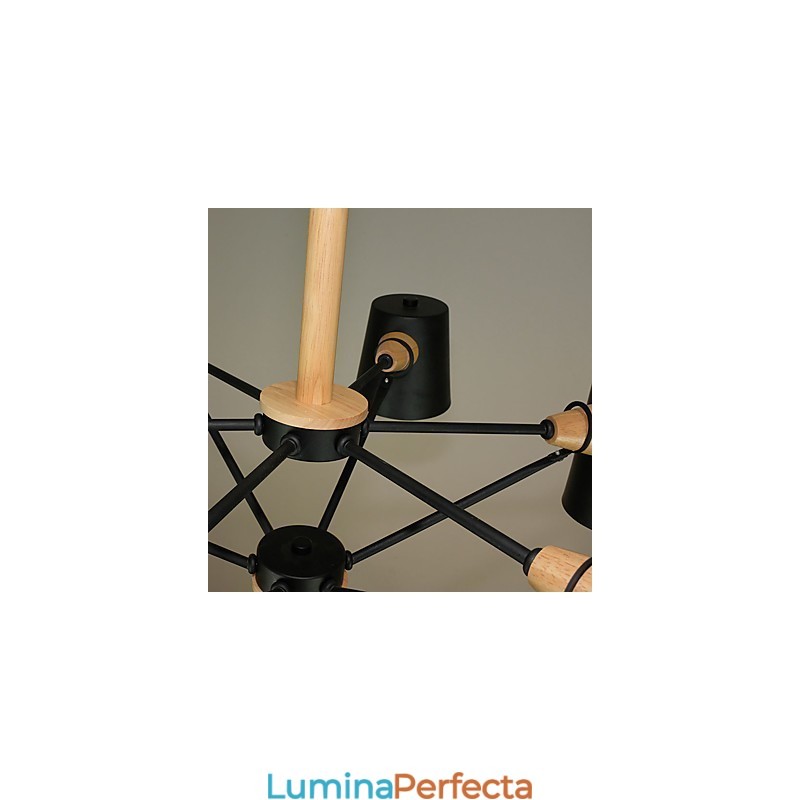 Mai multe culori din lemn de macaron pictură vintage caracteristică candelabru din metal