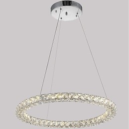 Lumină suspendată de tavan din cristal inel modern Candelabru de cristal Iluminat de interior Lămpi de iluminat reglabil cu telecomandă