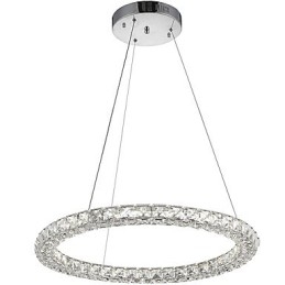 Lumină suspendată de tavan din cristal inel modern Candelabru de cristal Iluminat de interior Lămpi de iluminat reglabil cu telecomandă