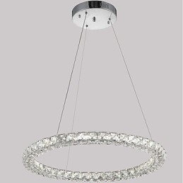 Lumină suspendată de tavan din cristal inel modern Candelabru de cristal Iluminat de interior Lămpi de iluminat reglabil cu telecomandă