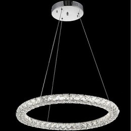 Lumină suspendată de tavan din cristal inel modern Candelabru de cristal Iluminat de interior Lămpi de iluminat reglabil cu telecomandă