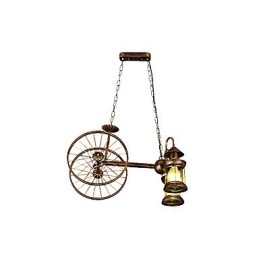 Rustic Lodge Vintage Retro Country Globe Pictură Caracteristică pentru Mini Style Designers Candelabru din metal