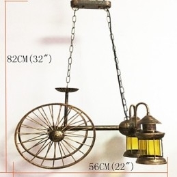 Rustic Lodge Vintage Retro Country Globe Pictură Caracteristică pentru Mini Style Designers Candelabru din metal