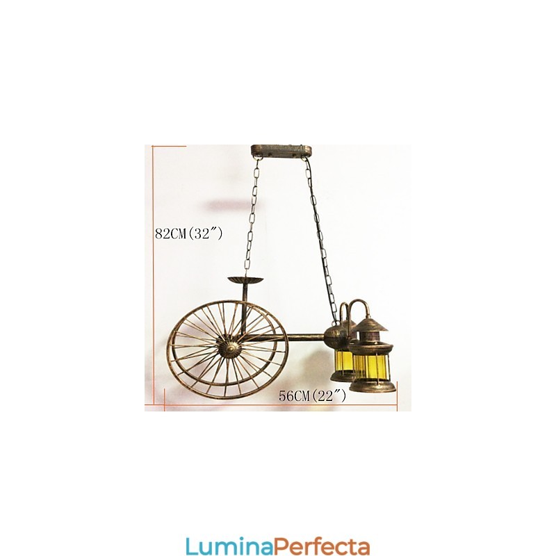 Rustic Lodge Vintage Retro Country Globe Pictură Caracteristică pentru Mini Style Designers Candelabru din metal