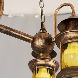Rustic Lodge Vintage Retro Country Globe Pictură Caracteristică pentru Mini Style Designers Candelabru din metal