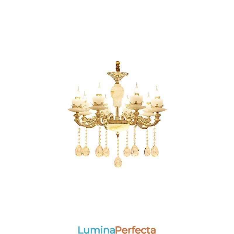 Candelabru de casă din cristal din aliaj de zinc, atmosferă în stil european