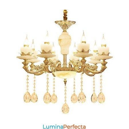 Candelabru de casă din cristal din aliaj de zinc, atmosferă în stil european Candelabru de casă din cristal din aliaj de zinc, atmosferă în stil european