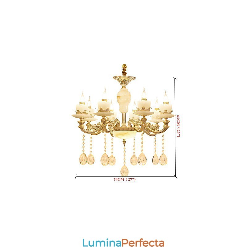 Candelabru de casă din cristal din aliaj de zinc, atmosferă în stil european