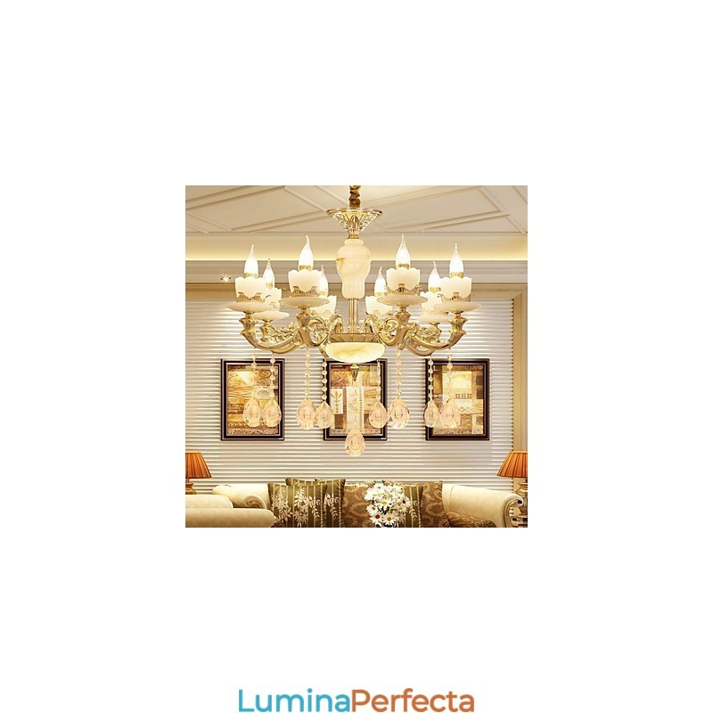 Candelabru de casă din cristal din aliaj de zinc, atmosferă în stil european