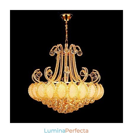 Candelabru de lux modern cu pandantiv din cristal cu diametrul de 50 cm contine 8 becuri