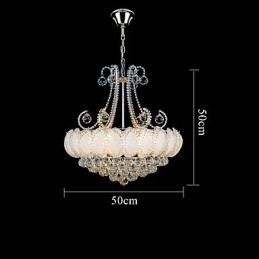 Candelabru de lux modern cu pandantiv din cristal cu diametrul de 50 cm contine 8 becuri