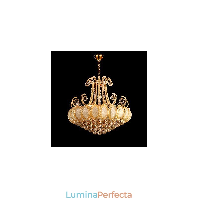 Candelabru de lux modern cu pandantiv din cristal cu diametrul de 50 cm contine 8 becuri