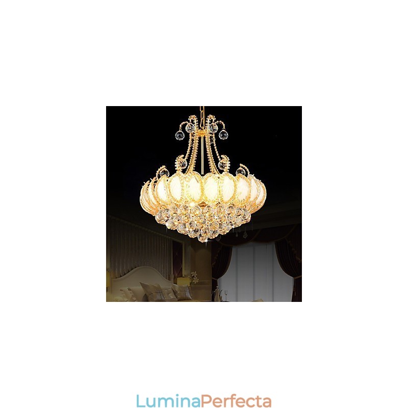 Candelabru de lux modern cu pandantiv din cristal cu diametrul de 50 cm contine 8 becuri
