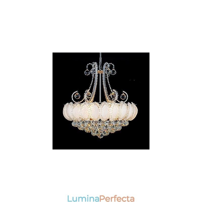 Candelabru de lux modern cu pandantiv din cristal cu diametrul de 50 cm contine 8 becuri
