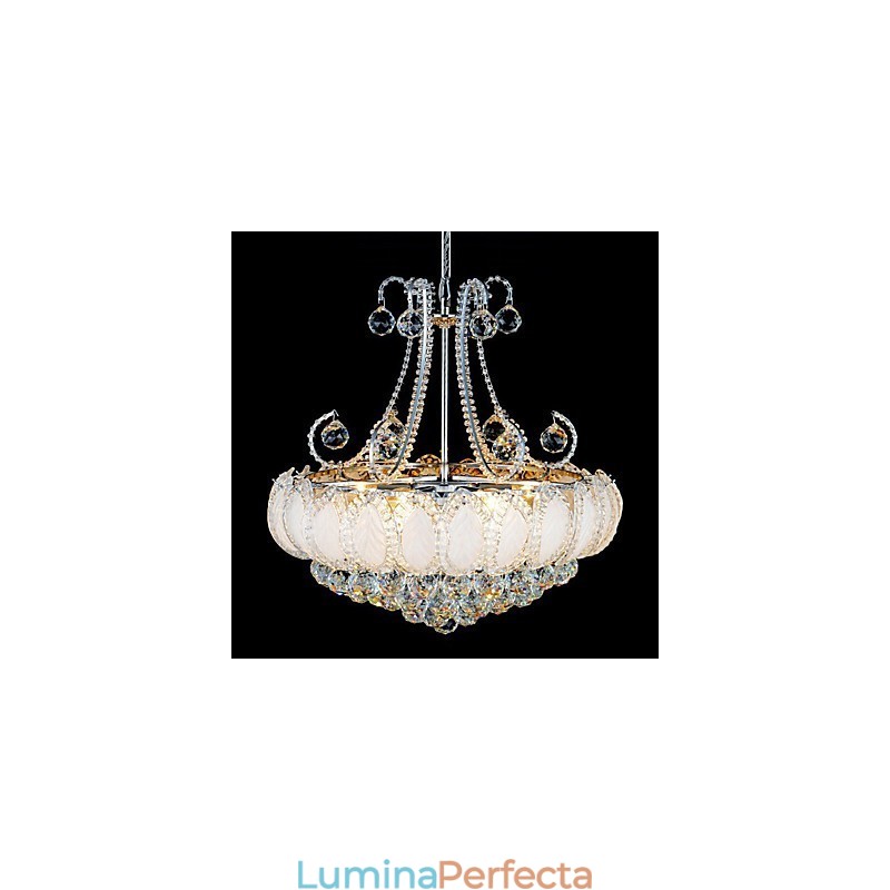 Candelabru de lux modern cu pandantiv din cristal cu diametrul de 50 cm contine 8 becuri