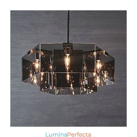 Caracteristică de pictură rustic Lodge pentru designeri Candelabru din metal cu 6 becuri Caracteristică de pictură rustic Lodge pentru designeri Candelabru din metal cu 6 becuri