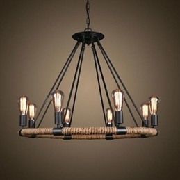 Tradițional Clasic Rustic Lodge Vintage Retro Country Pictură Metal Pendant Lampă