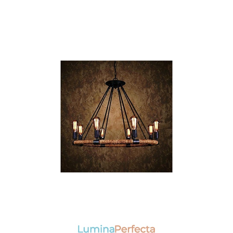 Tradițional Clasic Rustic Lodge Vintage Retro Country Pictură Metal Pendant Lampă