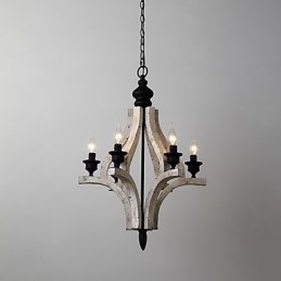 Pictura de epocă Caracteristică Candelabru din lemn de bambus în stil mini Lampă cu suspendare Decorate
