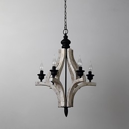 Pictura de epocă Caracteristică Candelabru din lemn de bambus în stil mini Lampă cu suspendare Decorate