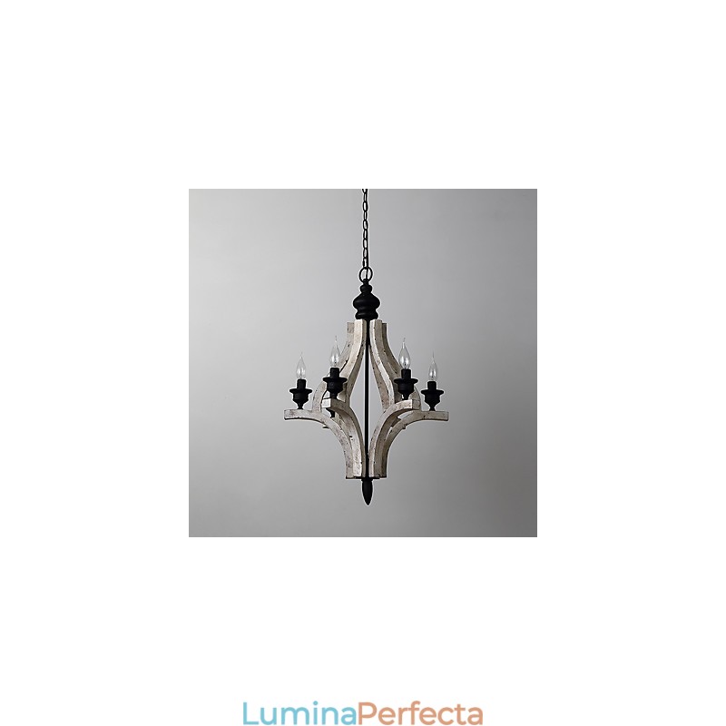 Pictura de epocă Caracteristică Candelabru din lemn de bambus în stil mini Lampă cu suspendare Decorate