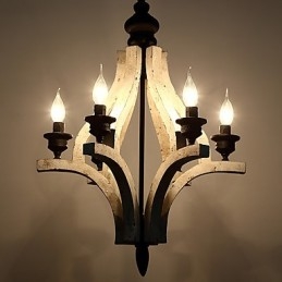 Pictura de epocă Caracteristică Candelabru din lemn de bambus în stil mini Lampă cu suspendare Decorate