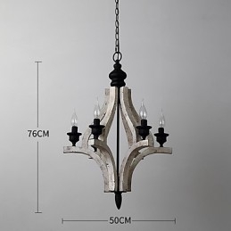 Pictura de epocă Caracteristică Candelabru din lemn de bambus în stil mini Lampă cu suspendare Decorate