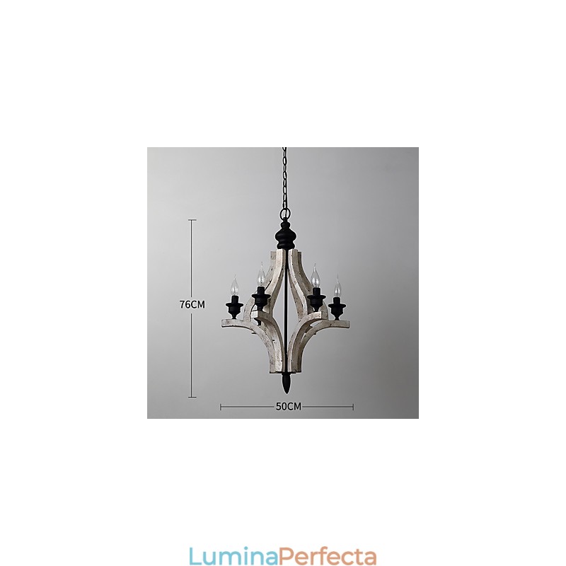Pictura de epocă Caracteristică Candelabru din lemn de bambus în stil mini Lampă cu suspendare Decorate