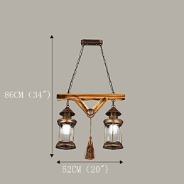 Rustic Lodge Globe Vintage Retro Country Painting Caracteristică pentru Mini Style Designers Candelabru din metal