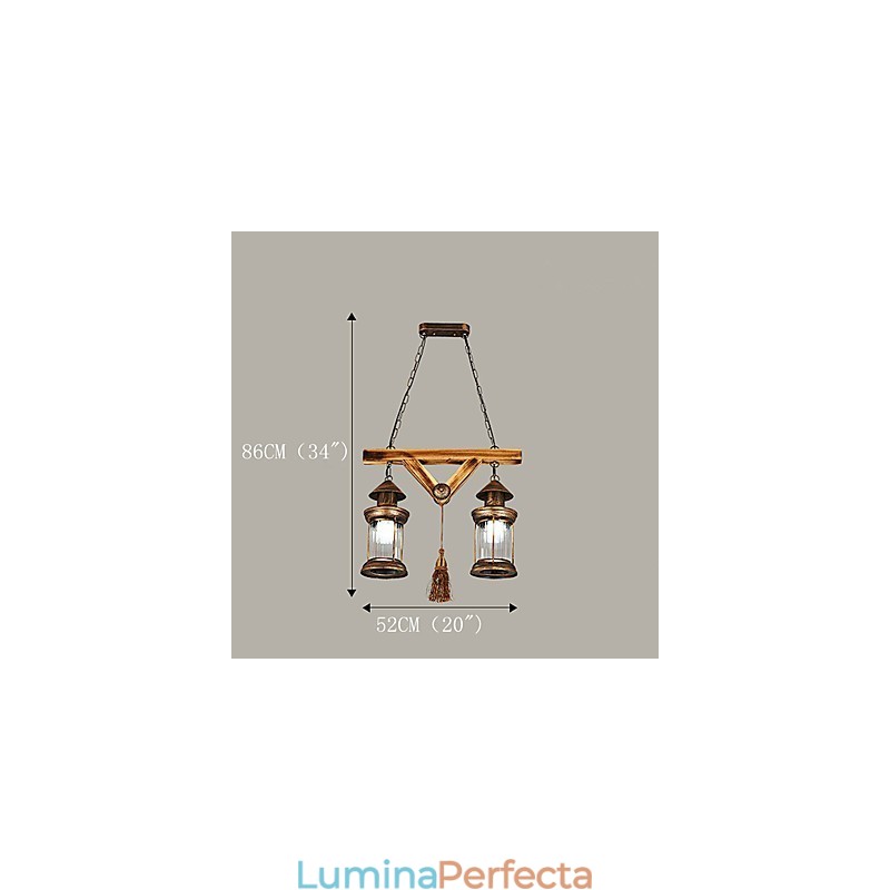 Rustic Lodge Globe Vintage Retro Country Painting Caracteristică pentru Mini Style Designers Candelabru din metal