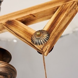 Rustic Lodge Globe Vintage Retro Country Painting Caracteristică pentru Mini Style Designers Candelabru din metal