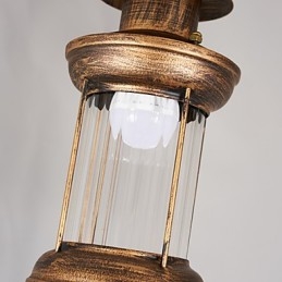 Rustic Lodge Globe Vintage Retro Country Painting Caracteristică pentru Mini Style Designers Candelabru din metal