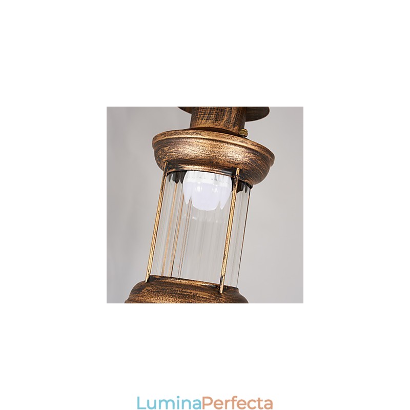 Rustic Lodge Globe Vintage Retro Country Painting Caracteristică pentru Mini Style Designers Candelabru din metal