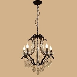 Candelabru de cristal cu 5 lumini Modern Contemporan Tradițional Clasic Rustic Lodge Vintage Retro Lantern Tambur Pictură de țară