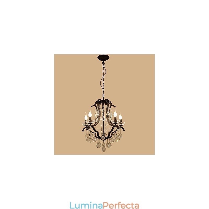 Candelabru de cristal cu 5 lumini Modern Contemporan Tradițional Clasic Rustic Lodge Vintage Retro Lantern Tambur Pictură de țară