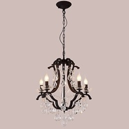 Candelabru de cristal cu 5 lumini Modern Contemporan Tradițional Clasic Rustic Lodge Vintage Retro Lantern Tambur Pictură de țară