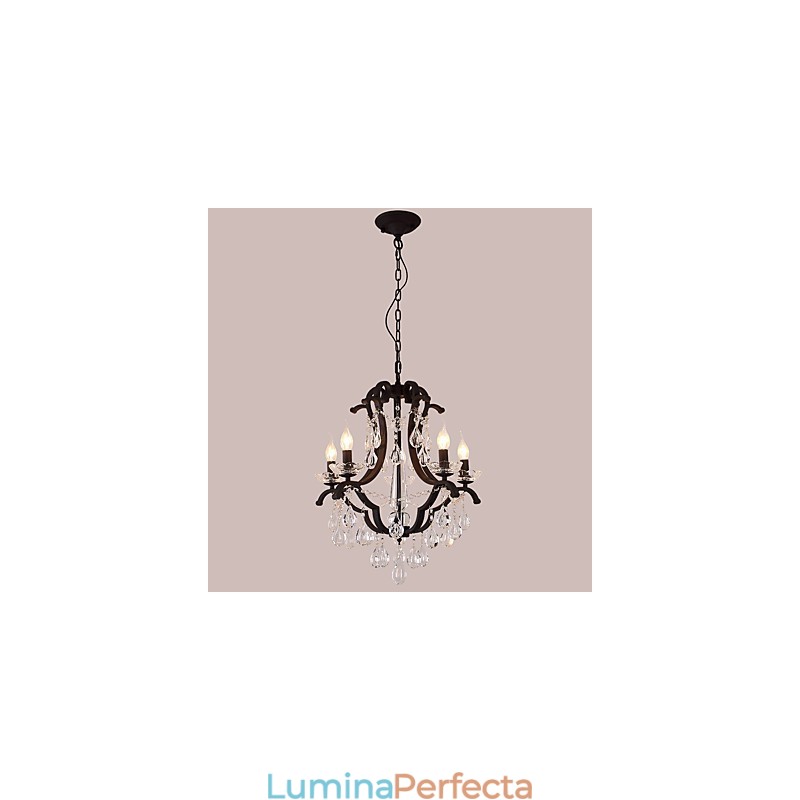 Candelabru de cristal cu 5 lumini Modern Contemporan Tradițional Clasic Rustic Lodge Vintage Retro Lantern Tambur Pictură de țară