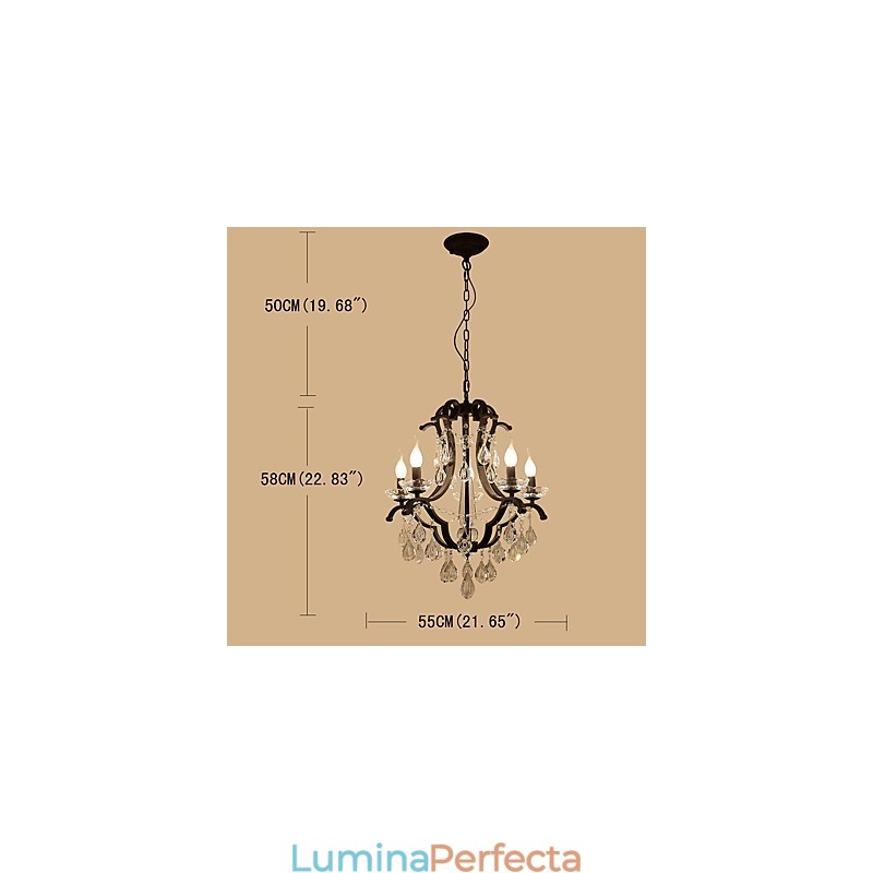 Candelabru de cristal cu 5 lumini Modern Contemporan Tradițional Clasic Rustic Lodge Vintage Retro Lantern Tambur Pictură de țară