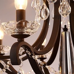 Candelabru de cristal cu 5 lumini Modern Contemporan Tradițional Clasic Rustic Lodge Vintage Retro Lantern Tambur Pictură de țară