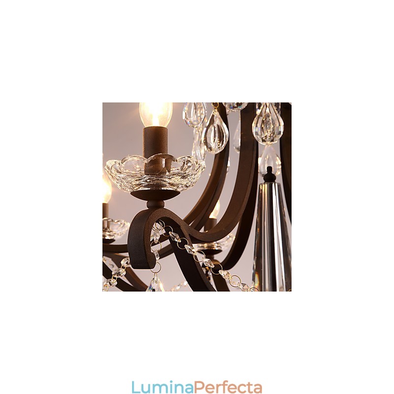 Candelabru de cristal cu 5 lumini Modern Contemporan Tradițional Clasic Rustic Lodge Vintage Retro Lantern Tambur Pictură de țară