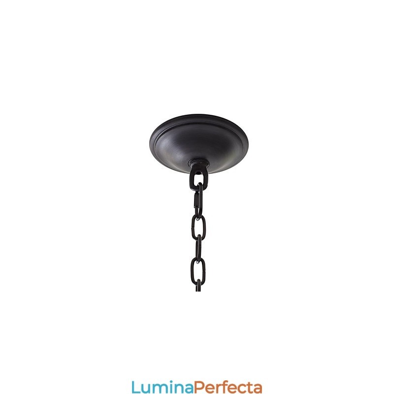 Lampă suspendată din fier în stil retro cu 8 lumini