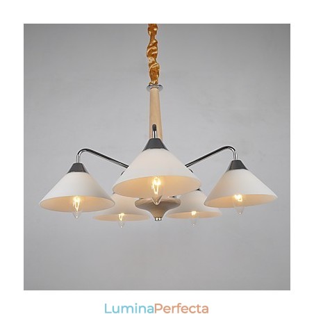 Caracteristică galvanizată modernă și contemporană de țară pentru candelabru din lemn de bambus