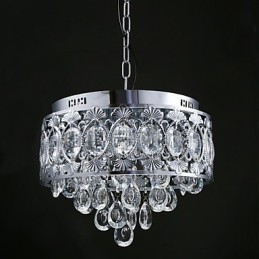 Candelabru elegant modern din cristal transparent cu 4 lumini