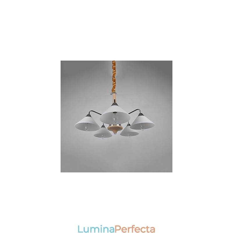 Caracteristică galvanizată modernă și contemporană de țară pentru candelabru din lemn de bambus