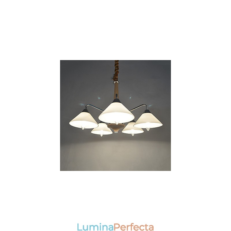 Caracteristică galvanizată modernă și contemporană de țară pentru candelabru din lemn de bambus