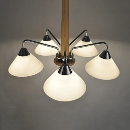 Caracteristică galvanizată modernă și contemporană de țară pentru candelabru din lemn de bambus