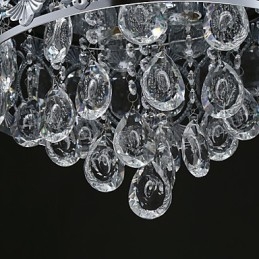 Candelabru elegant modern din cristal transparent cu 4 lumini