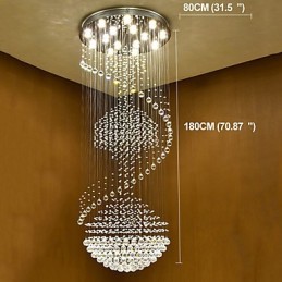 Lumină suspendată de tavan modernă din cristal Candelabru de interior, iluminat suspendat pentru casă Corpuri de iluminat